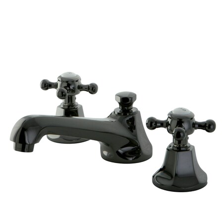 Kingston Brass NS4460BX 8" Widespread Bathroom Faucet, Black Stainless Steel NS4460BX